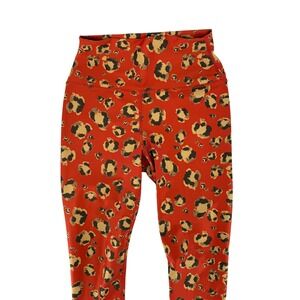 Carbon38 Red Leopard Print High Waisted Leggings Small Animal Print Activewear